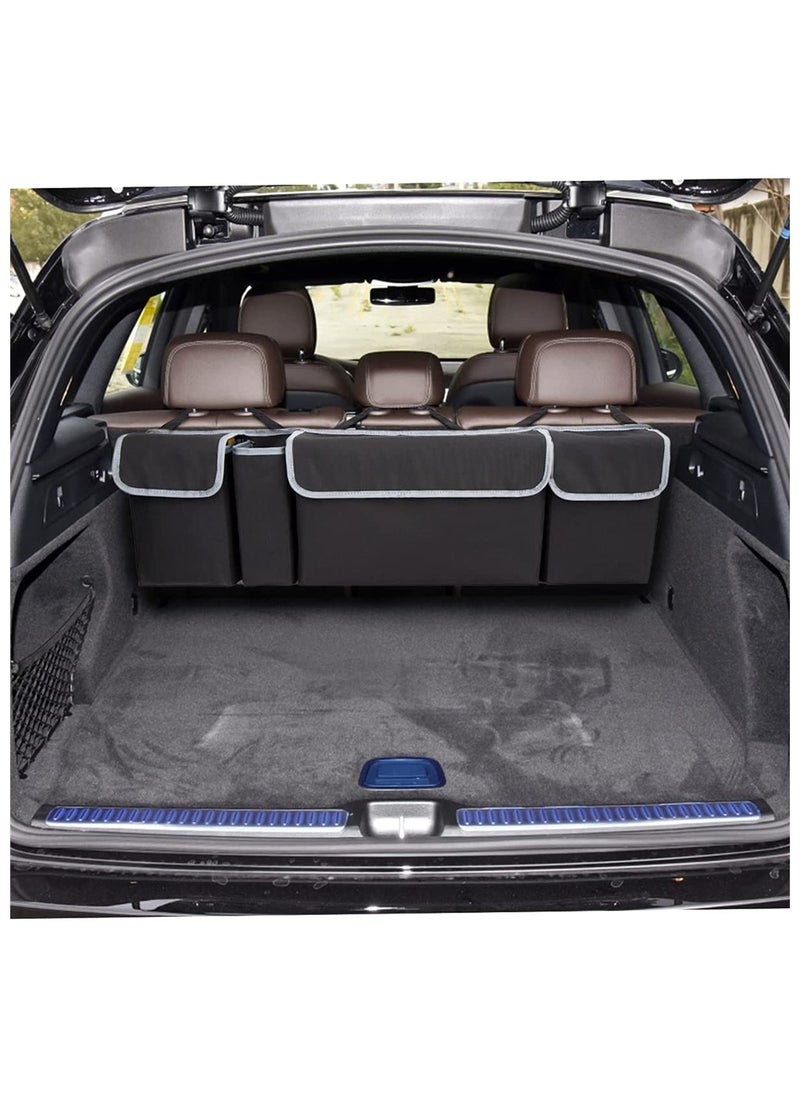 SYOSI - Trunk Organizer Car Storage, Seat Back Storage to Keep Car Trunk Neat, Car Trunk Storage Organizer for SUV Gives You a Big Space Back Seat Trunk - Image 1