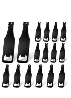 16 Pcs Stainless Steel Bottle Opener Bottle Shaped Can Openers Black Soda Can Opener Flat Handle Bottle Opener for Home Kitchen Bar Restaurant Party Tools Supplies