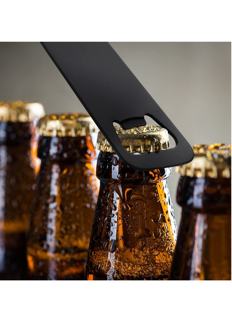 SYOSI - 16 Pcs Stainless Steel Bottle Opener Bottle Shaped Can Openers Black Soda Can Opener Flat Handle Bottle Opener for Home Kitchen Bar Restaurant Party Tools Supplies - Image 1