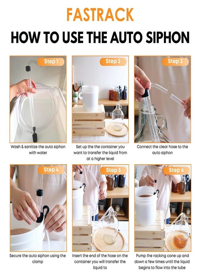 FastRack Auto Siphon 3/8" with Clamp (3 ft Hose) | Bottling & Siphoning Kit with Food-Grade BPA-Free Plastic Tubing | Easy Transfer for Beer, Wine & Carboy Filling - Made in the USA - Image 5