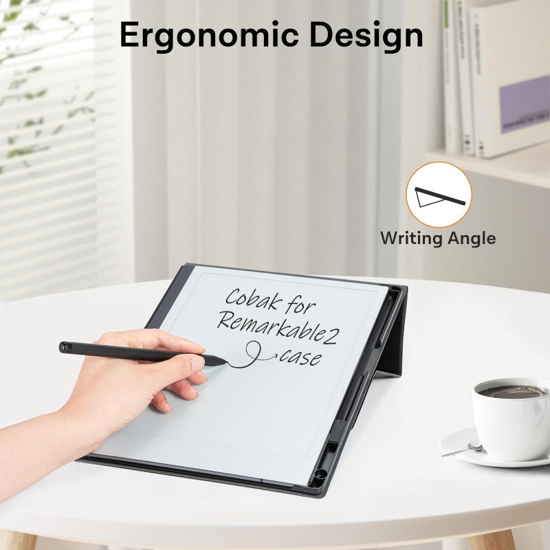 CoBak Case for Remarkable 2 -with Pen Holder and Multi-Angle Foldable Stand Feature -Perfect Choice of Remarkable 2 Case with Pen Holder for The Remarkable 2 Paper Tablet (2020 Released) ***Black - Image 2