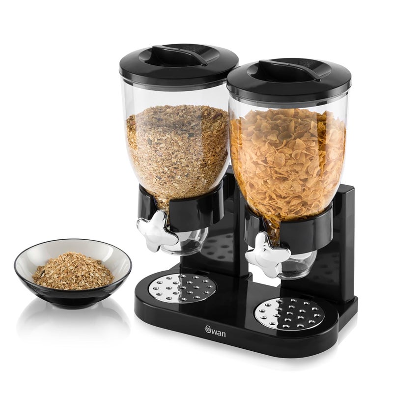 Swan SWKA1070N Double Cereal Dispenser Tap mechanism Black 35 Litre