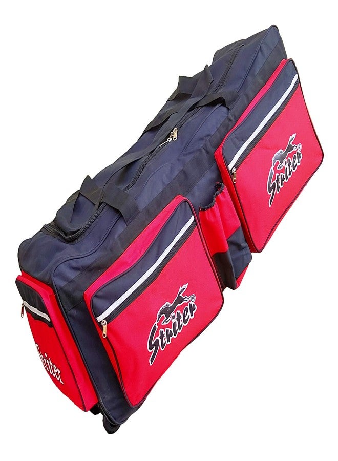 Striter® Hockey Kit Bag Cum Travel Duffel Bag with Rolling Wheels - Large 42 Inch Heavy Duty - Red (Bag Only) Colors of Bag May Vary - Image 1