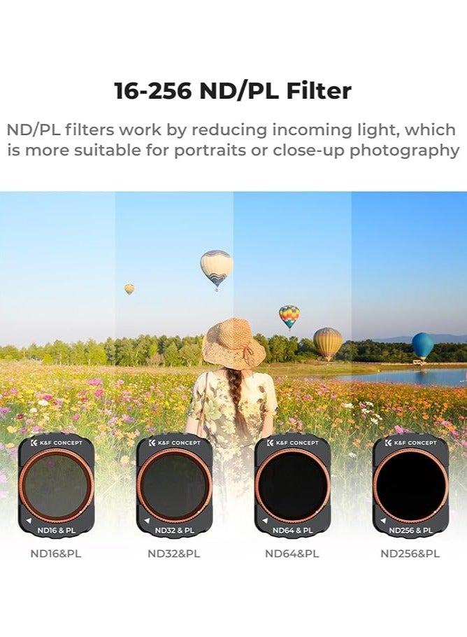 6 Pack of Osmo Pocket 3 Filter Kit，UV/CPL/ND Filter Set Compatible with DJI Osmo Pocket 3, 6 Pack Magnetic UV+CPL+ND16+ND32+ND64+ND256 Protection Polarizer Neutral Density Filters, Multi Coated HD Optical Glass  - Image 5