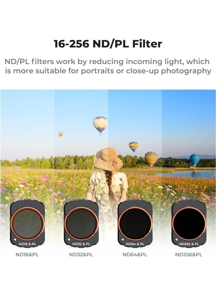 Infi-vo 6 Pack of Osmo Pocket 3 Lens Filter Kit，UV/CPL/ND Filter Set Compatible with DJI Osmo Pocket 3, 6 Pack Magnetic UV+CPL+ND16+ND32+ND64+ND256 Protection Polarizer Neutral Density Filters, Multi Coated HD Optical Glass - Image 5