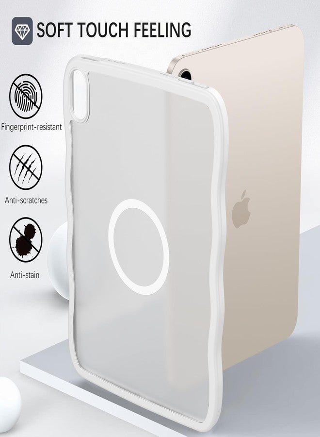 BENTOBEN Case for iPad mini 7 2024 A17 Pro/iPad mini 6 2021, Cute Wavy Magnetic iPad mini 7th/6th Gen Case, Translucent Matte Shockproof Protective Tablet Cover for iPad mini 7/mini 6 8.3'', White - Image 2