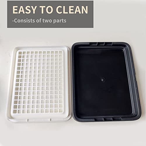 Oncpcare Guinea Pig Litter Tray Pan with Grate for Cage - Small Animal Potty Trainer - Rattie, Chinchilla, and Pet Litter Box - Easy-Clean, Space-Saving Design - 9.8x7.6x1.18 in - Image 4