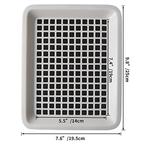 Oncpcare Guinea Pig Litter Tray Pan with Grate for Cage - Small Animal Potty Trainer - Rattie, Chinchilla, and Pet Litter Box - Easy-Clean, Space-Saving Design - 9.8x7.6x1.18 in - Image 2