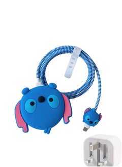 3D Cartoon Series Slim Charger Protector Compatible with iPhone 18W 20W， Fast Charging Cable Protector， Cover Data Cable Protector