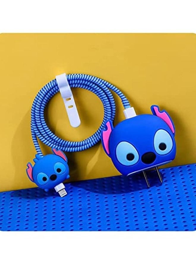 KIIUMI - 3D Cartoon Series Slim Charger Protector Compatible with iPhone 18W 20W， Fast Charging Cable Protector， Cover Data Cable Protector - Image 1