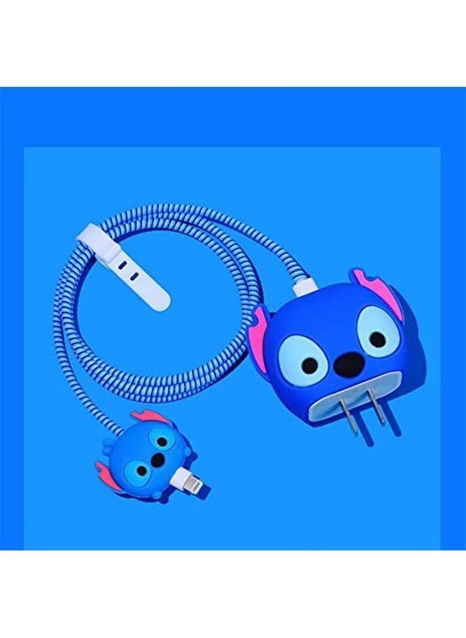 KIIUMI - 3D Cartoon Series Slim Charger Protector Compatible with iPhone 18W 20W， Fast Charging Cable Protector， Cover Data Cable Protector - Image 1