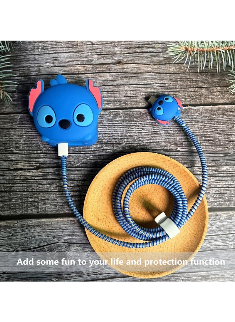 KIIUMI - 3D Cartoon Series Slim Charger Protector Compatible with iPhone 18W 20W， Fast Charging Cable Protector， Cover Data Cable Protector - Image 1