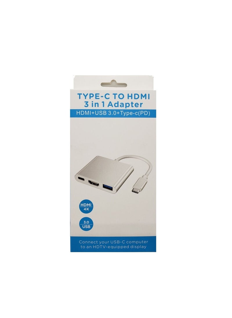 Ntech - Ntech 3 in 1 Hub Type C USB 3.1 to PD USB-C 4K 1080p USB 3.0 USB Adapter For Mac book Samsang S23/S22 Huawei Google Chrome book - Image 1