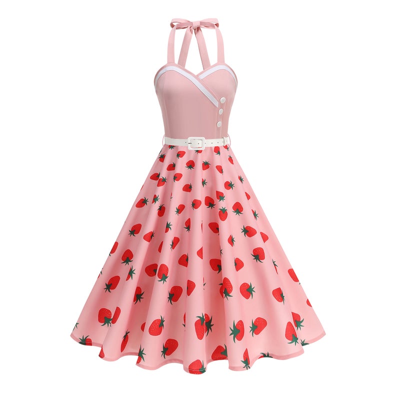 Women's Retro Polka Dot A-Line Dress - Image 4