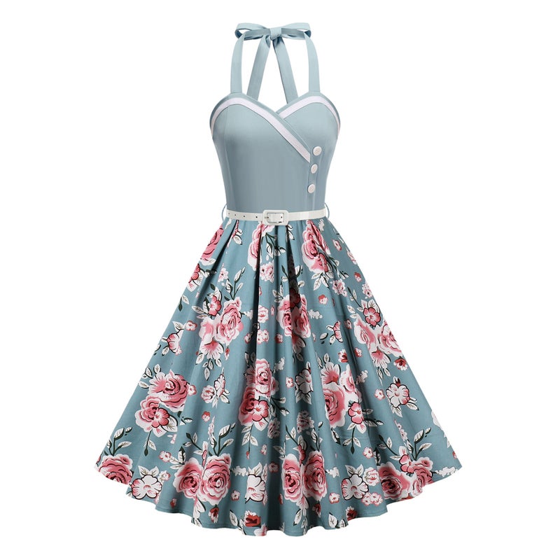Women's Retro Polka Dot A-Line Dress - Image 5