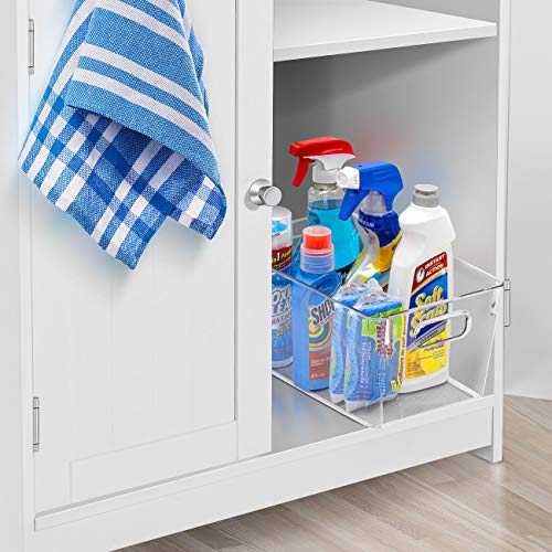 Sorbus 2 Pack Medium Clear Plastic Storage Bins, Clear Organizer Bins with Handle for Kitchen, Pantry, Cabinet, Refrigerator, Craft, Toys, Clothes, Closet, Under Sink, Bathroom Organizers and Storage - Image 2