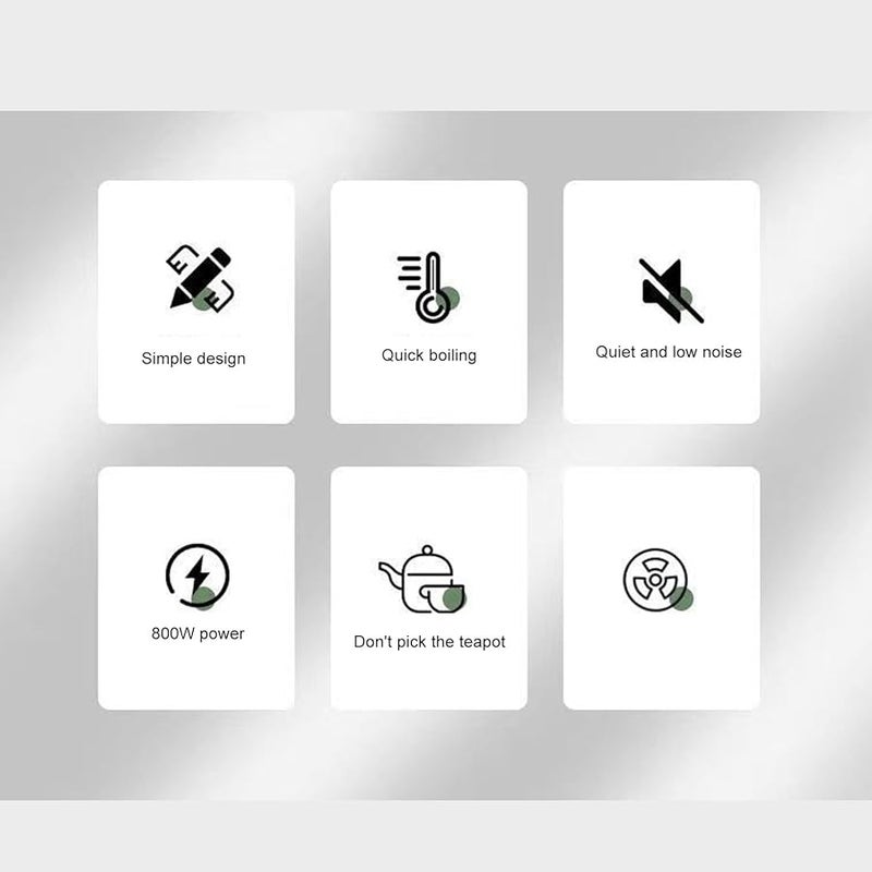 800W Mini Electric Stove Ceramic Hot Plate Portable Tea Maker 110V White US Plug - Image 3