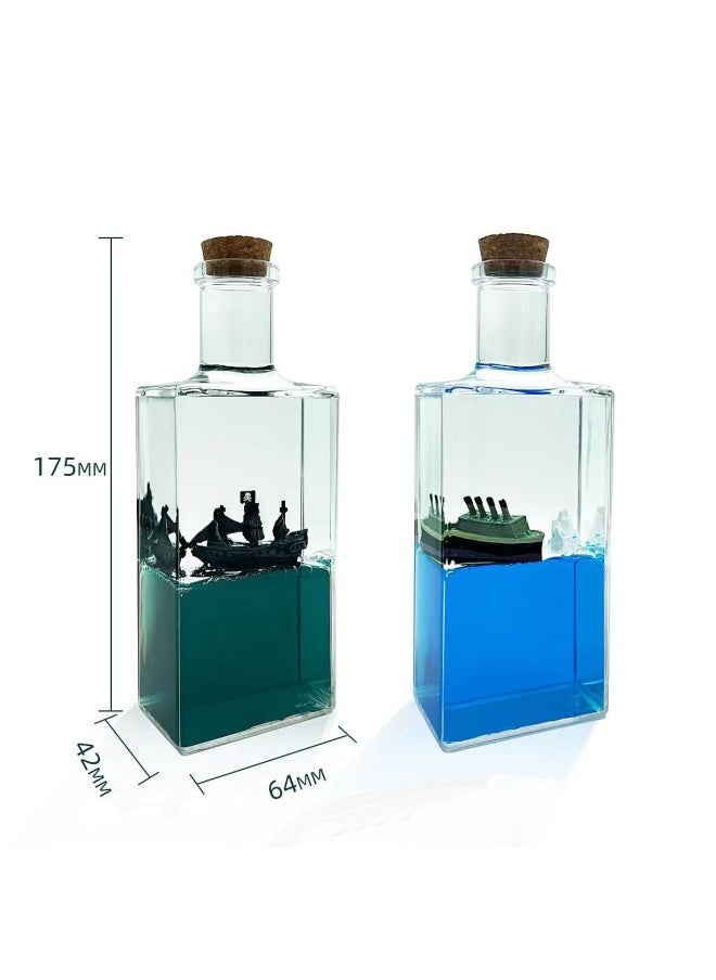 Generic - Pirate Miles Sunshine Cruise Fluid Floating Bottle Desktop Decoration Sunny Titanic Couple's Birthday-Color: Titanic ] - Image 1
