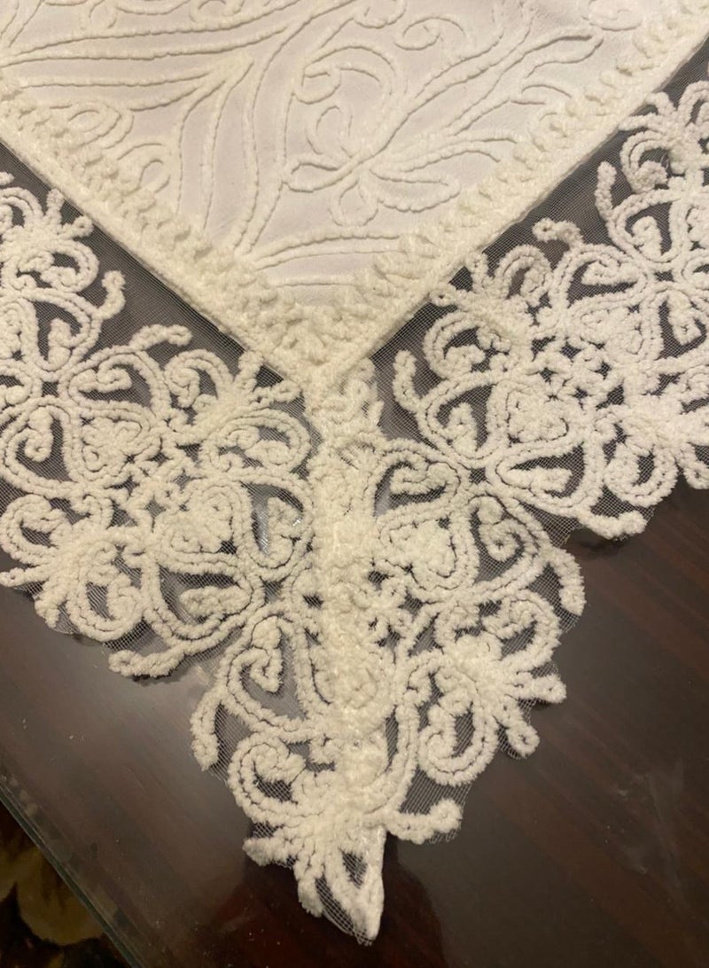 A tablecloth made of Turkish linen fabric with wide pile on the edges to give a unique decorative look, specially made for those who love distinction. - Image 1