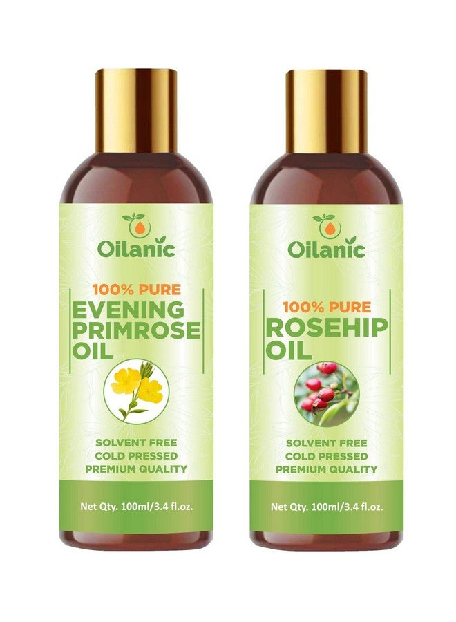 Oilanic 100% Pure & Natural Evening Primrose Oil & Rosehip Oil Combo pack of 2 bottles of 100 ml(200 ml) - Image 1