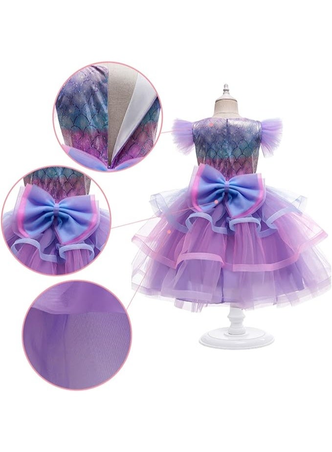 Sparklepals Mermaid Princess Dress Costume for Girls Kids Dress Up with Accessories Birthday Party Cosplay Outfits - Image 4