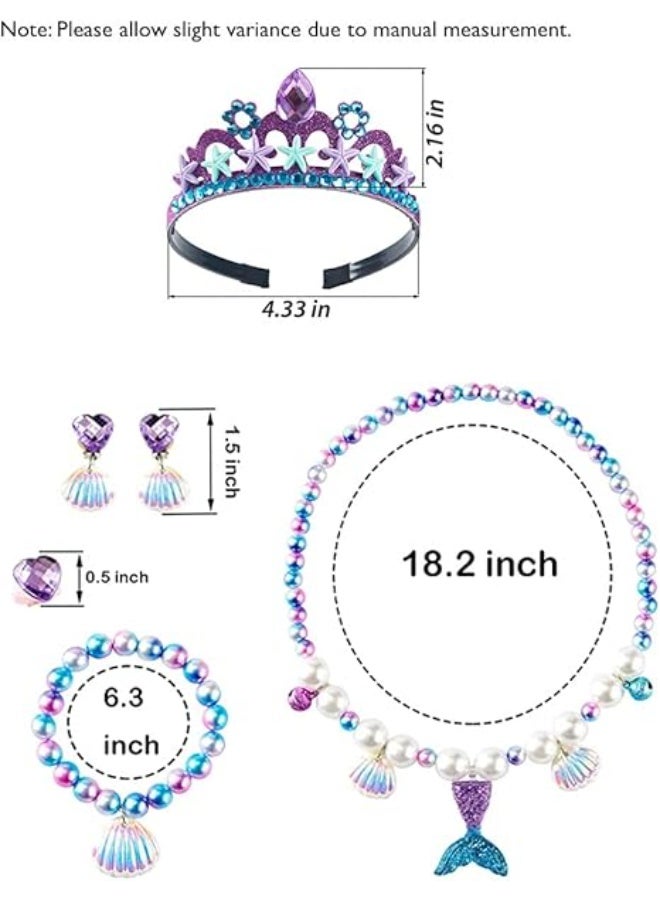 Sparklepals Mermaid Princess Dress Costume for Girls Kids Dress Up with Accessories Birthday Party Cosplay Outfits - Image 5
