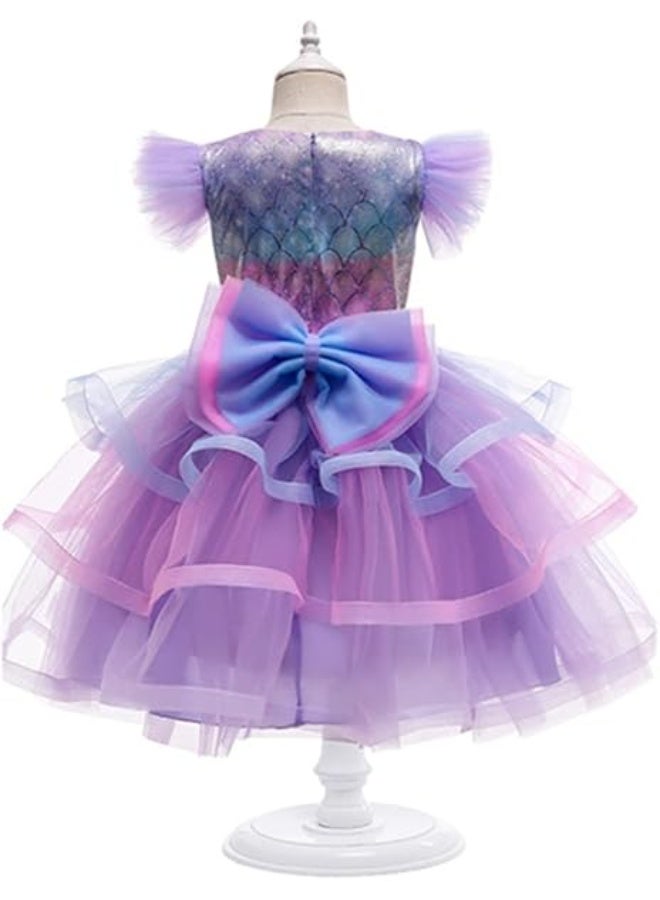 Sparklepals Mermaid Princess Dress Costume for Girls Kids Dress Up with Accessories Birthday Party Cosplay Outfits - Image 3