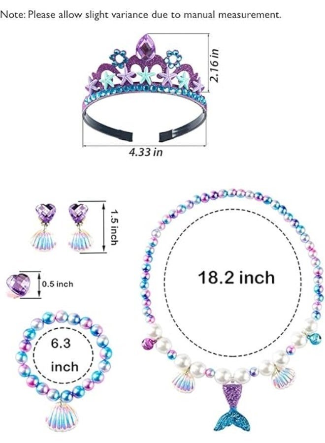Sparklepals Mermaid Princess Dress Costume for Girls Kids Dress Up with Accessories Birthday Party Cosplay Outfits - Image 5