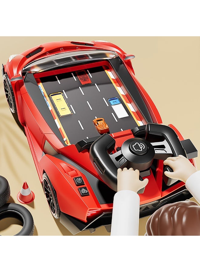 Kids Steering Wheel Racing Car Adventure Game with Music & Sound, Handheld Simulated Learning Driving Cars Toy Birthday Gift for Toddler Boys Girls Age 4+ Years, 33981 (Red)  - Image 1