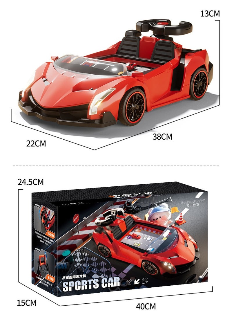 Kids Steering Wheel Racing Car Adventure Game with Music & Sound, Handheld Simulated Learning Driving Cars Toy Birthday Gift for Toddler Boys Girls Age 4+ Years, 33981 (Red)  - Image 2