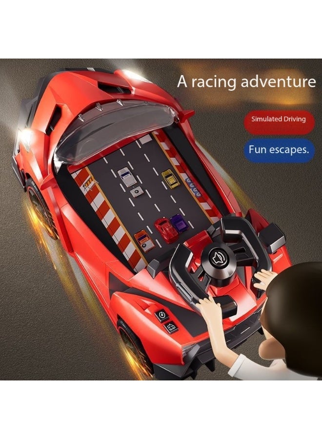 Kids Steering Wheel Racing Car Adventure Game with Music & Sound, Handheld Simulated Learning Driving Cars Toy Birthday Gift for Toddler Boys Girls Age 4+ Years, 33981 (Red)  - Image 5