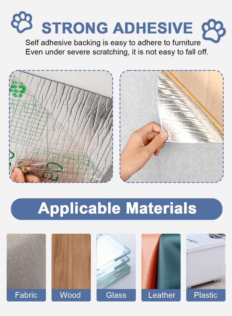 أوربازار واقي أثاث الأريكة من خدوش القطط، وسادة لاصقة مانعة لخدوش القطط للأثاث، واقي أريكة من مخالب القطط يمكنك صنعه بنفسك للاستخدام الداخلي (أبيض، 118.7 × 15.7 بوصة) - Image 3