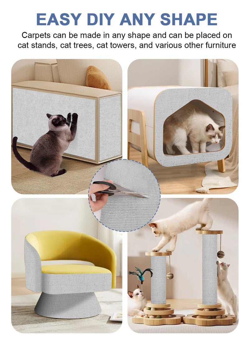 أوربازار واقي أثاث الأريكة من خدوش القطط، وسادة لاصقة مانعة لخدوش القطط للأثاث، واقي أريكة من مخالب القطط يمكنك صنعه بنفسك للاستخدام الداخلي (أبيض، 118.7 × 15.7 بوصة) - Image 4