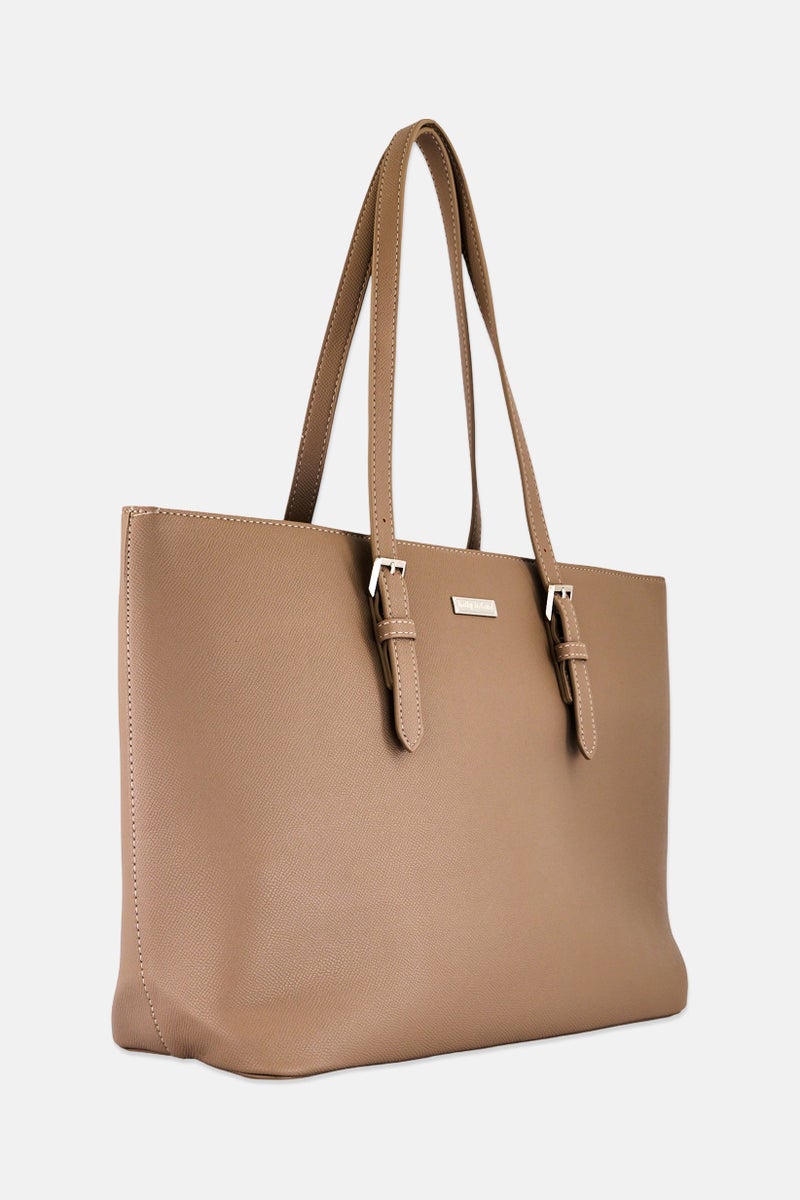 Kathy Ireland Women Brand Logo Handbag, Warm Taupe - Image 3