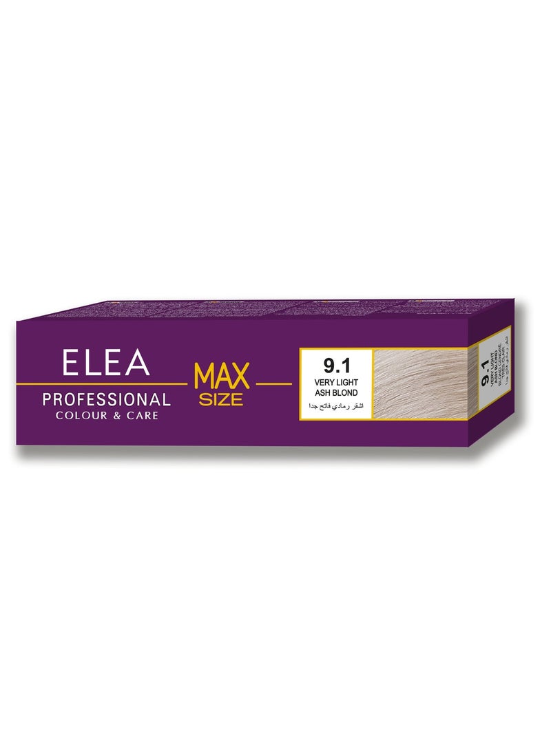 ELEA Professional Colour & Care MAX SIZE Permanent Hair Color Cream - 9.1 Very Light Ash Blond, 100 ml - Image 2