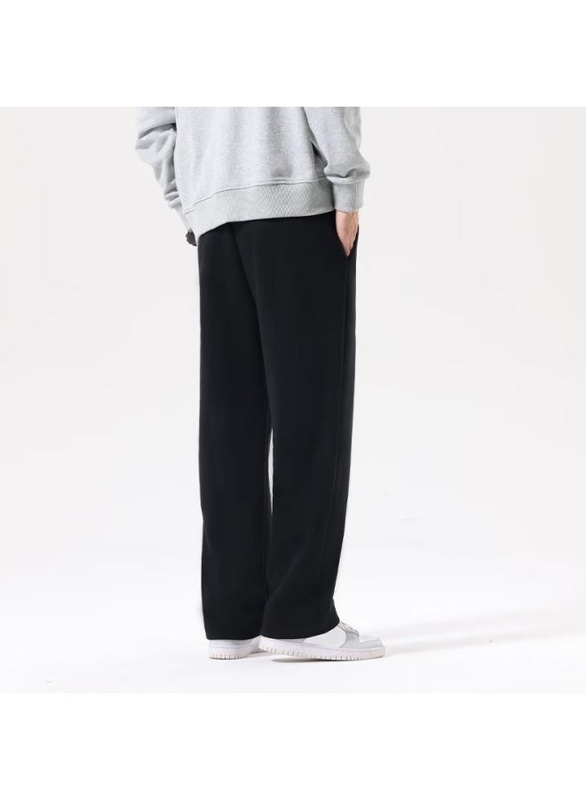Vancl Men's Pants, Autumn Loose-fit Trousers, Heavyweight Casual Pants, Draping Sweatpants, Straight-leg Athletic Pants, Linen Gray, Size L - Image 1