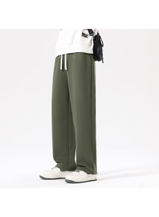 Vancl Men's Pants, Autumn Loose-fit Trousers, Heavyweight Casual Pants, Draping Sweatpants, Straight-leg Athletic Pants, Linen Gray, Size L - Image 2