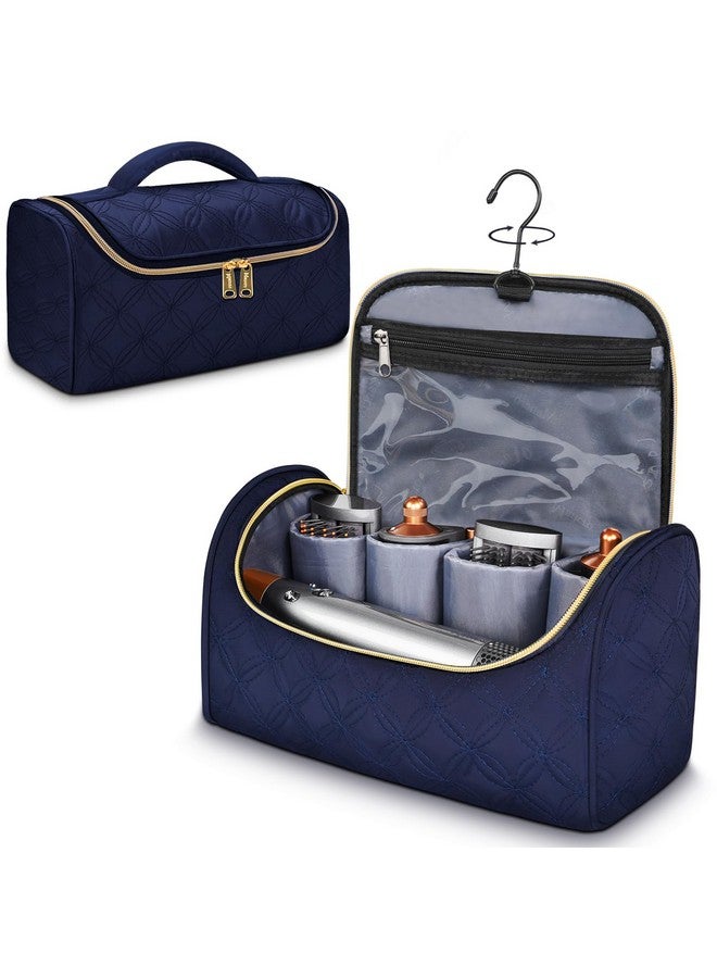 مانكرو حقيبة سفر مبطنة متوافقة مع جهاز تصفيف الشعر دايسون اير راب الكامل والملحقات، حقيبة تخزين محمولة مع خطاف تعليق معدني لجميع موديلات اير راب، أسطوانة طويلة، ملحقات تجعيد الشعر، أزرق - Image 1