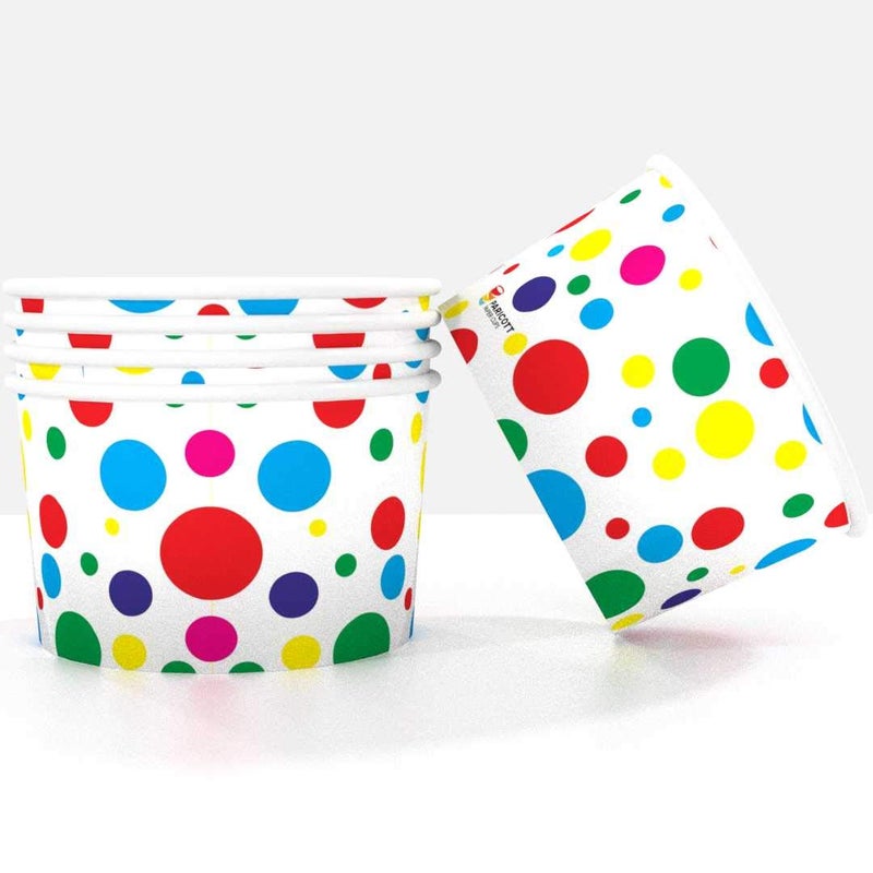 PARICOTT Pack of 100 Cups 100ml Container Paper Cup/Ice Cream/Dessert Bowl/Design -1