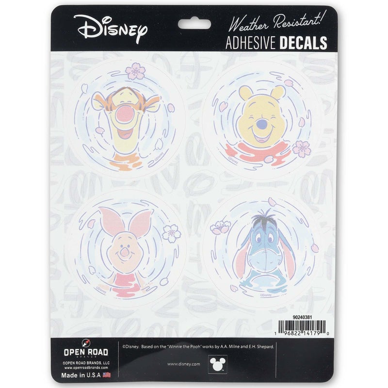 Open Road Brands Disney Winnie the Pooh and Friends Adhesive Vinyl Decals Adorable Winnie the Pooh Stickers for Car or Truck 1 Pack 4 Count - Image 3