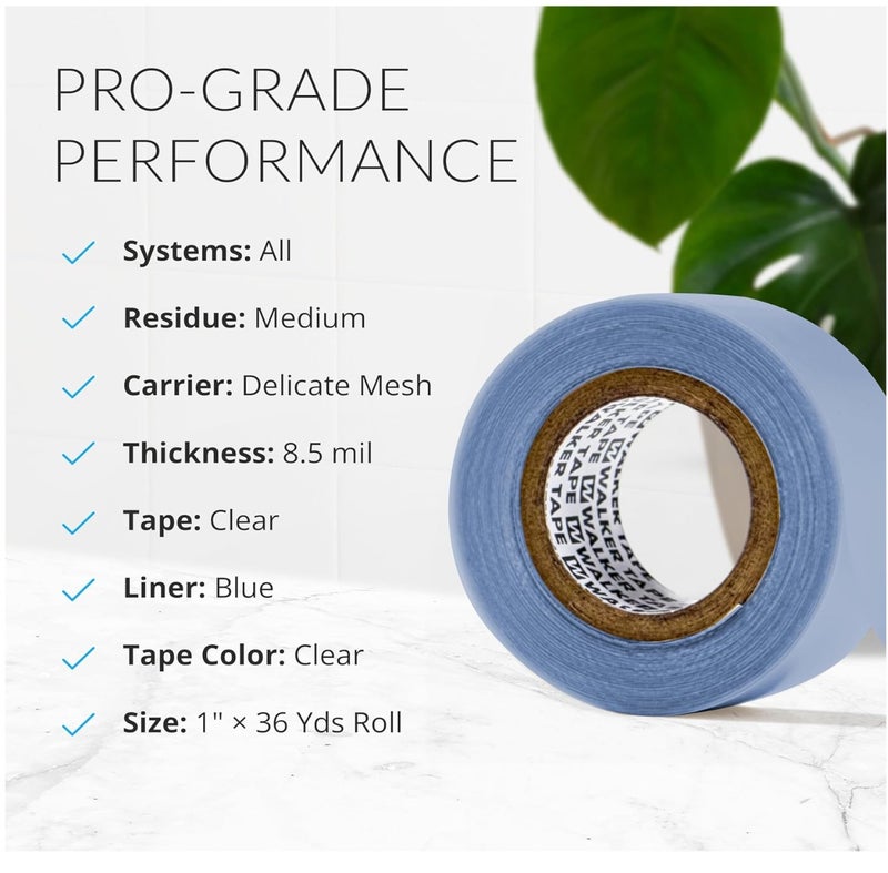 Walker Tape Lace Front Support 1" X 36 Yards (Blue Liner Tape) Double Sided Adhesive Hair System Tape Roll for Wigs and Toupee - Image 3
