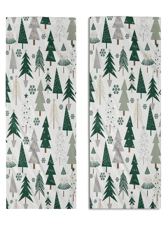 Aytipun Christmas Hand Towels for Bathroom Set of 2 Forest Green Grey Xmas Tree Snowflake Print Winter Holiday Theme Decorative Handtowels Soft Absorbent Bath Towel for Home Guest Room Hotel Gym Spa - Image 1