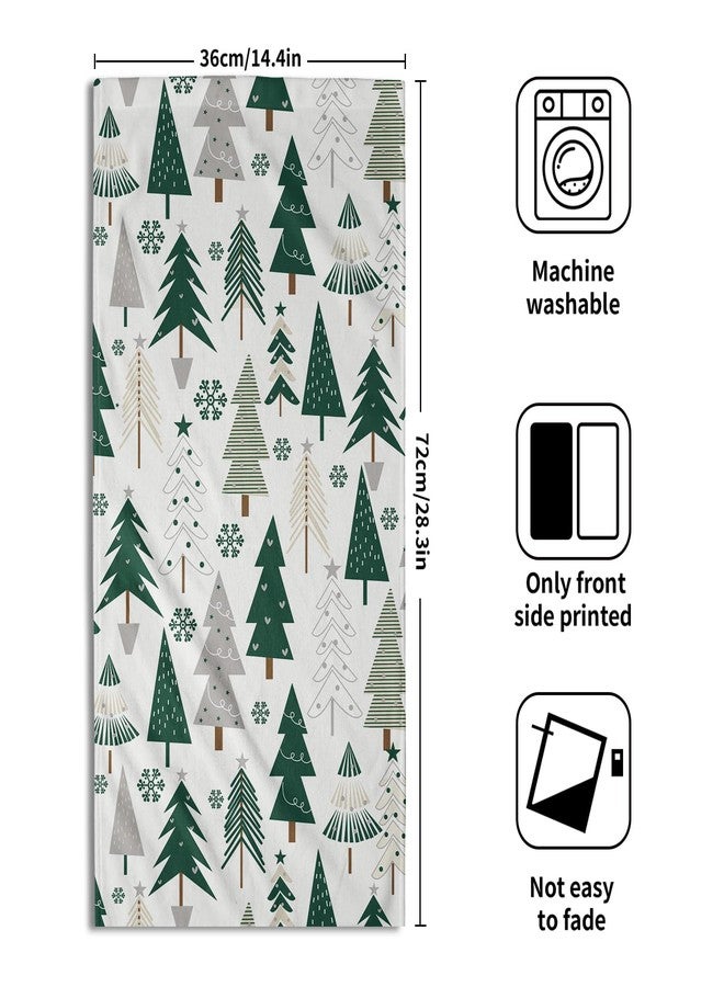 Aytipun Christmas Hand Towels for Bathroom Set of 2 Forest Green Grey Xmas Tree Snowflake Print Winter Holiday Theme Decorative Handtowels Soft Absorbent Bath Towel for Home Guest Room Hotel Gym Spa - Image 2