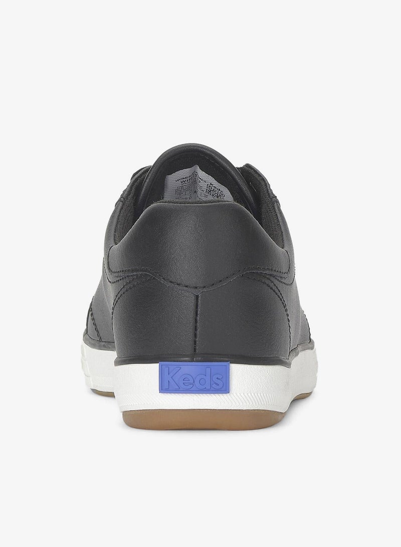 Keds Women's Center III Lace Up Leather Casual Sneaker Black - Image 2