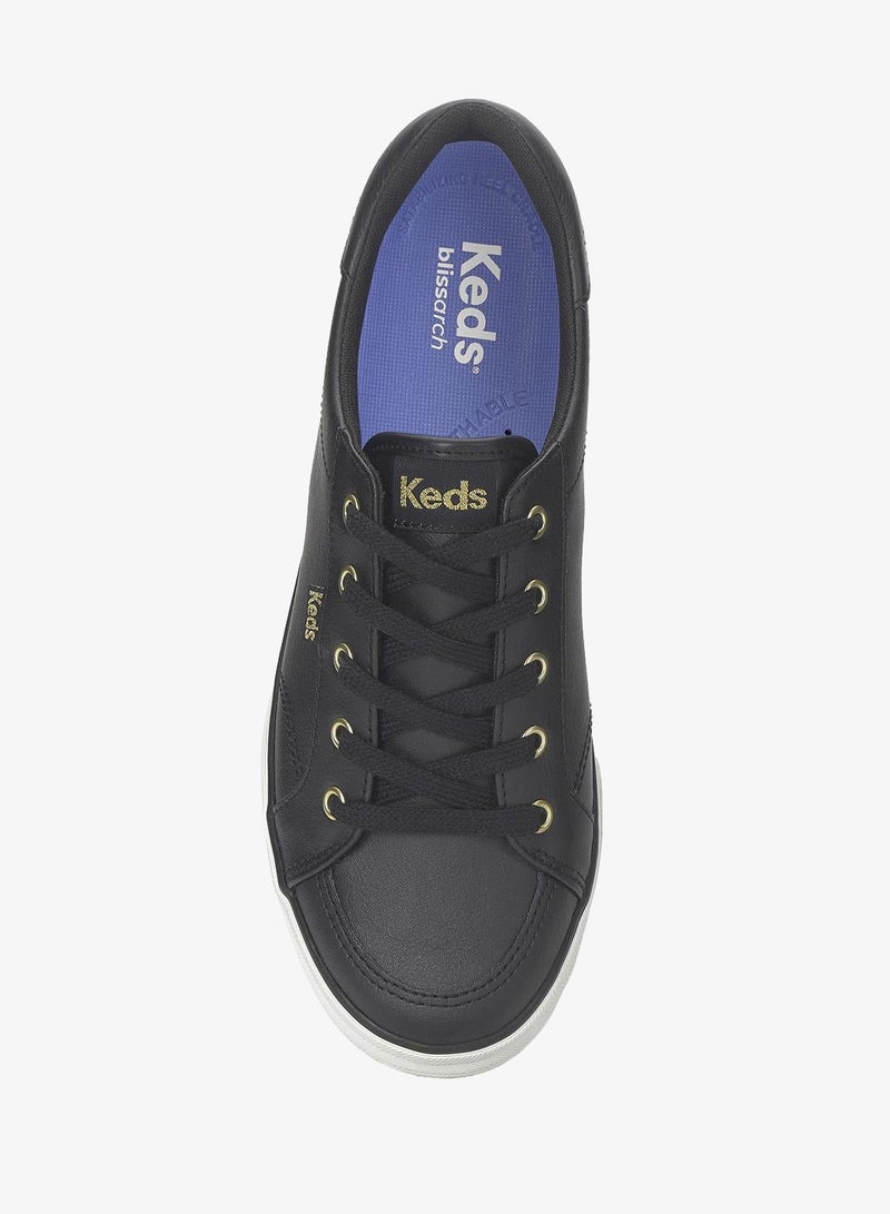 Keds Women's Center III Lace Up Leather Casual Sneaker Black - Image 5