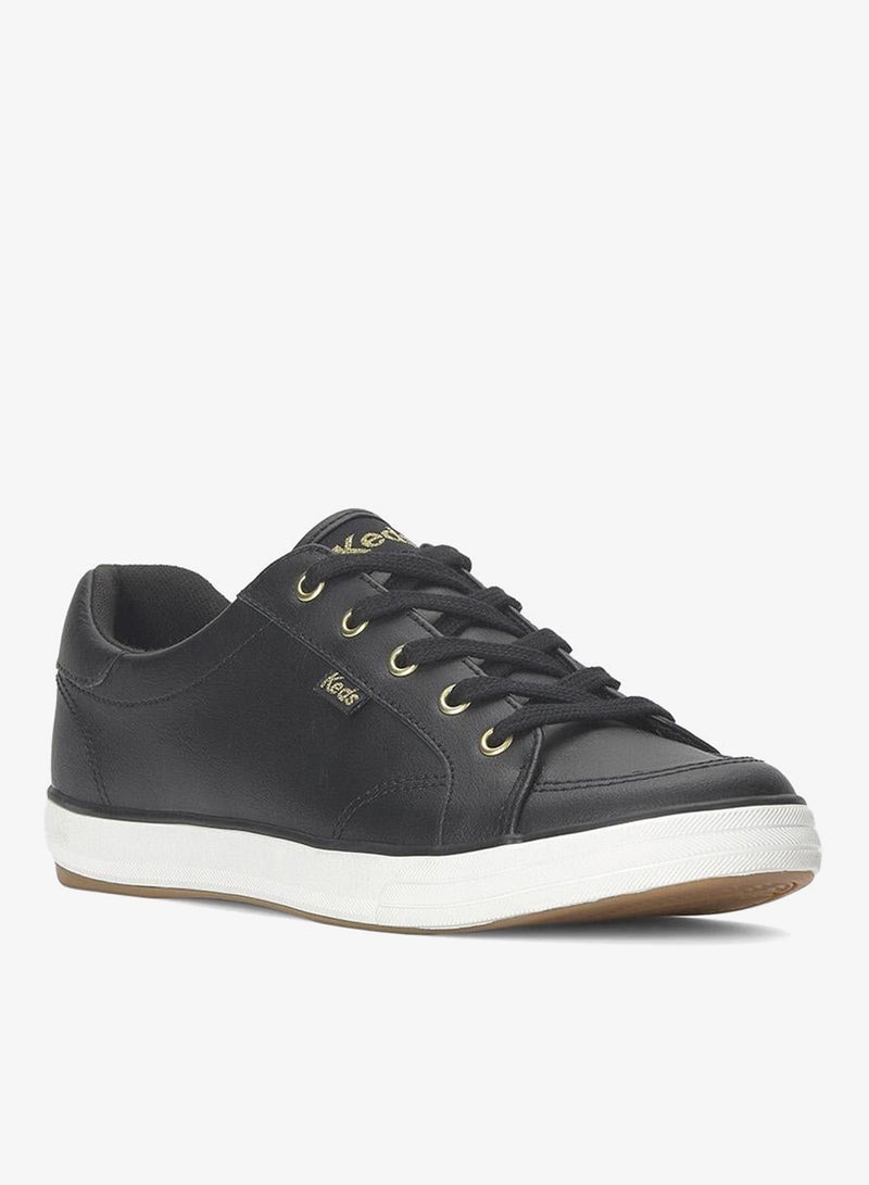 Keds Women's Center III Lace Up Leather Casual Sneaker Black - Image 3