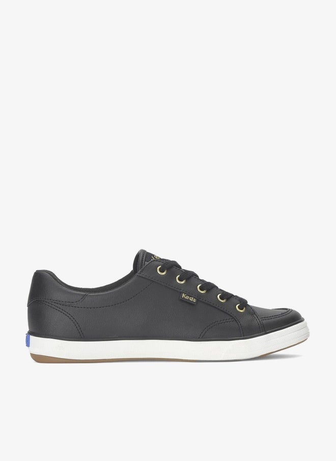 Keds Women's Center III Lace Up Leather Casual Sneaker Black - Image 1