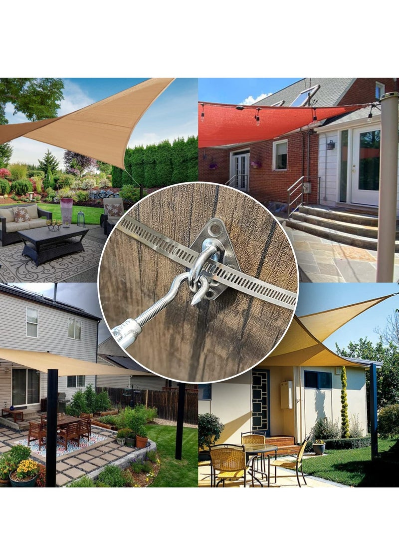 SYOSI Sun Shade Sail Hardware Kit 6 inch with 4pcs 50.5ft Cable Wire Rope 304 Stainless Steel for Patio Garden Triangle Rectangle and Square Sails Installation 59 pcs - Image 2