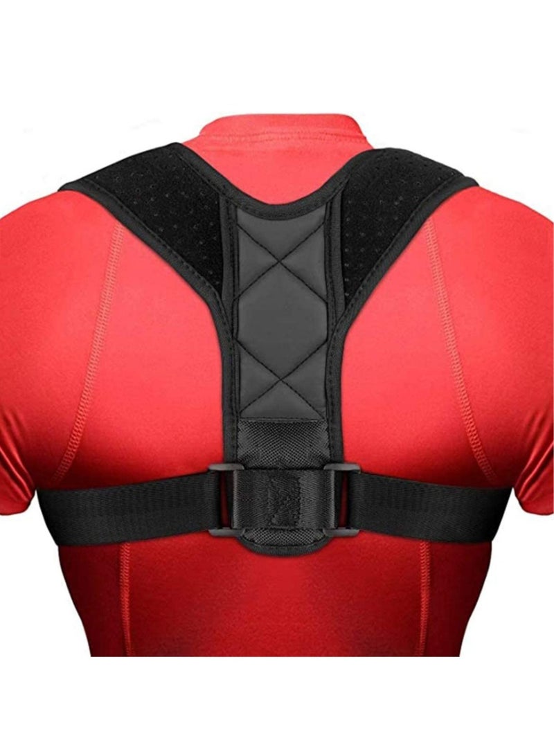 Posture Corrector for Women and Men - Upgraded Lengthened Soft Sponge Pad Adjustable Upper Back Brace for Clavicle Support and Providing Pain Relief from Neck, Back and Shoulder - Image 1