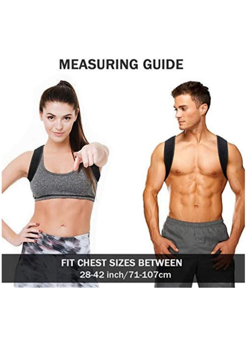 Posture Corrector for Women and Men - Upgraded Lengthened Soft Sponge Pad Adjustable Upper Back Brace for Clavicle Support and Providing Pain Relief from Neck, Back and Shoulder - Image 2